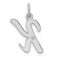 14K White Gold Medium Script Letter K Initial Charm view 4