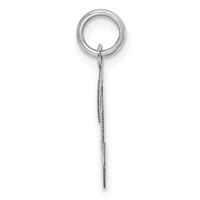 14K White Gold Medium Script Letter T Initial Charm view 2