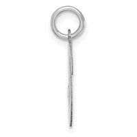 14K White Gold Medium Script Letter V Initial Charm view 2