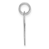 14K White Gold Medium Script Letter W Initial Charm view 2