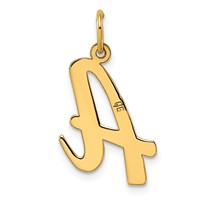 14K Yellow Gold Large Script Letter a Initial Charm view 3
