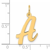 14K Yellow Gold Large Script Letter a Initial Charm view 4