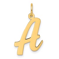 14K Yellow Gold Large Script Letter a Initial Charm view 1