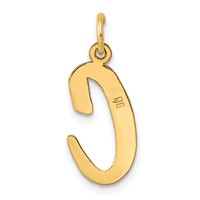 14K Yellow Gold Large Script Letter C Initial Charm view 3