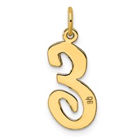 14K Yellow Gold Large Script Letter E Initial Charm view 3