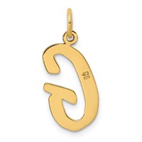 14K Yellow Gold Large Script Letter G Initial Charm view 3