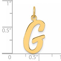 14K Yellow Gold Large Script Letter G Initial Charm view 4