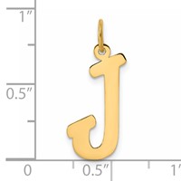 14K Large Script Letter J Initial Charm view 4