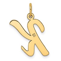 14K Yellow Gold Large Script Letter K Initial Charm view 3