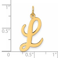 14K Yellow Gold Large Script Letter L Initial Charm view 4