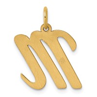 14K Yellow Gold Large Script Letter M Initial Charm view 3
