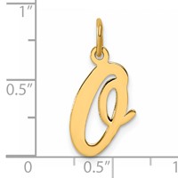 14K Yellow Gold Large Script Letter O Initial Charm view 4