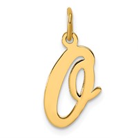 14K Yellow Gold Large Script Letter O Initial Charm view 1