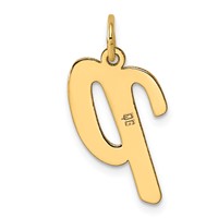 14K Yellow Gold Large Script Letter P Initial Charm view 3