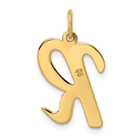 14K Yellow Gold Large Script Letter R Initial Charm view 3