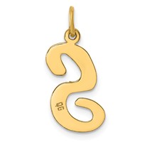 14K Yellow Gold Large Script Letter S Initial Charm view 3
