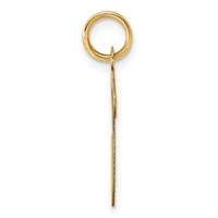 14K Yellow Gold Large Script Letter V Initial Charm view 2