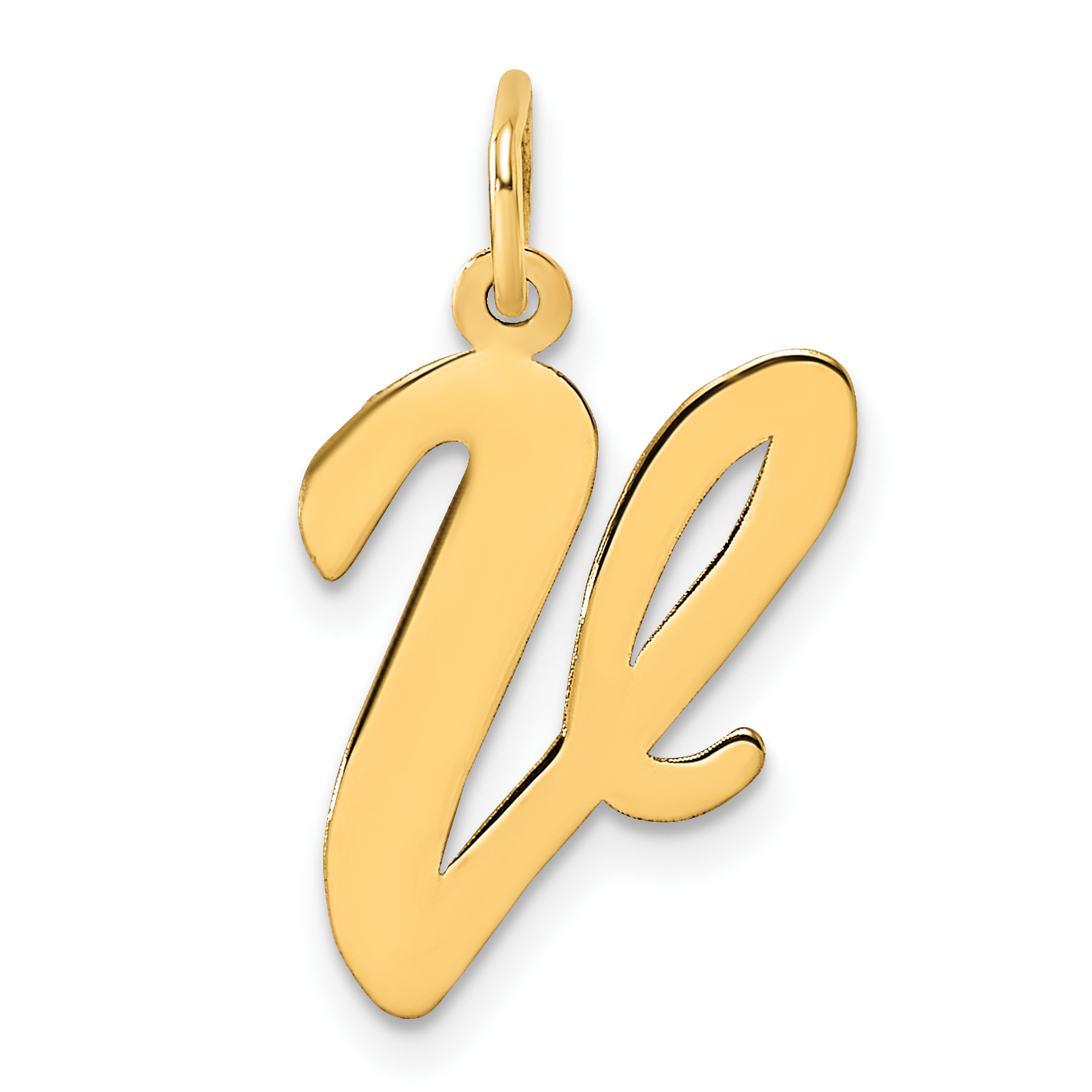 14k Large Script Letter V Initial Charm (YC662V)