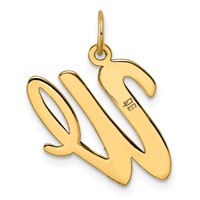 14K Large Script Letter W Initial Charm view 3