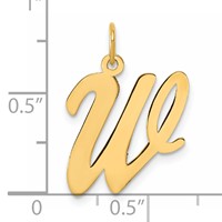 14K Large Script Letter W Initial Charm view 4