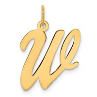 14K Large Script Letter W Initial Charm view 1