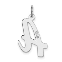 14K White Gold Large Script Letter a Initial Charm view 3