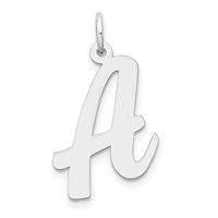 14K White Gold Large Script Letter a Initial Charm view 1