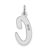 14K White Gold Large Script Letter C Initial Charm view 3