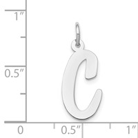 14K White Gold Large Script Letter C Initial Charm view 4