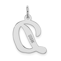 14K White Gold Large Script Letter D Initial Charm view 3