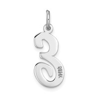 14K White Gold Large Script Letter E Initial Charm view 4