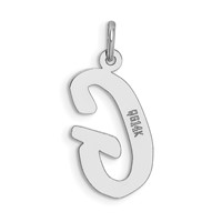 14K White Gold Large Script Letter G Initial Charm view 4