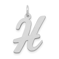 14K White Gold Large Script Letter H Initial Charm view 1