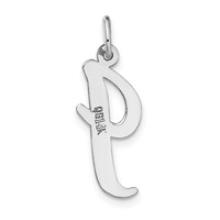 14K White Gold Large Script Letter I Initial Charm view 4