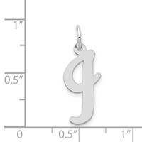 14K White Gold Large Script Letter I Initial Charm view 3