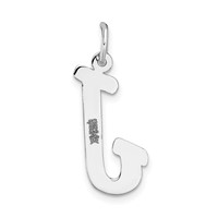14K White Gold Large Script Letter J Initial Charm view 4