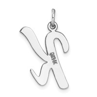 14K White Gold Large Script Letter K Initial Charm view 4