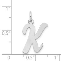 14K White Gold Large Script Letter K Initial Charm view 3