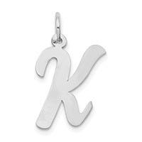 14K White Gold Large Script Letter K Initial Charm view 1