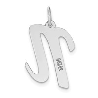 14K White Gold Large Script Letter N Initial Charm view 4