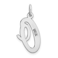 14K White Gold Large Script Letter O Initial Charm view 4
