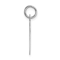 14K White Gold Large Script Letter V Initial Charm view 2