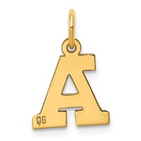 14K Yellow Gold Small Block Letter a Initial Charm view 3