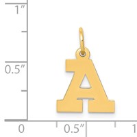14K Yellow Gold Small Block Letter a Initial Charm view 4