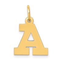14K Yellow Gold Small Block Letter a Initial Charm view 1