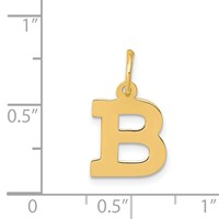 14K Yellow Gold Small Block Letter B Initial Charm view 4