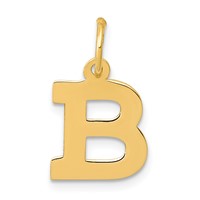 14K Yellow Gold Small Block Letter B Initial Charm view 1