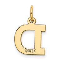 14K Yellow Gold Small Block Letter D Initial Charm view 3