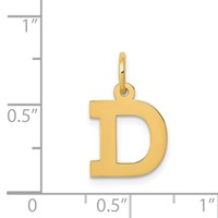 14K Yellow Gold Small Block Letter D Initial Charm view 4