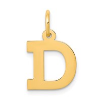 14K Yellow Gold Small Block Letter D Initial Charm view 1